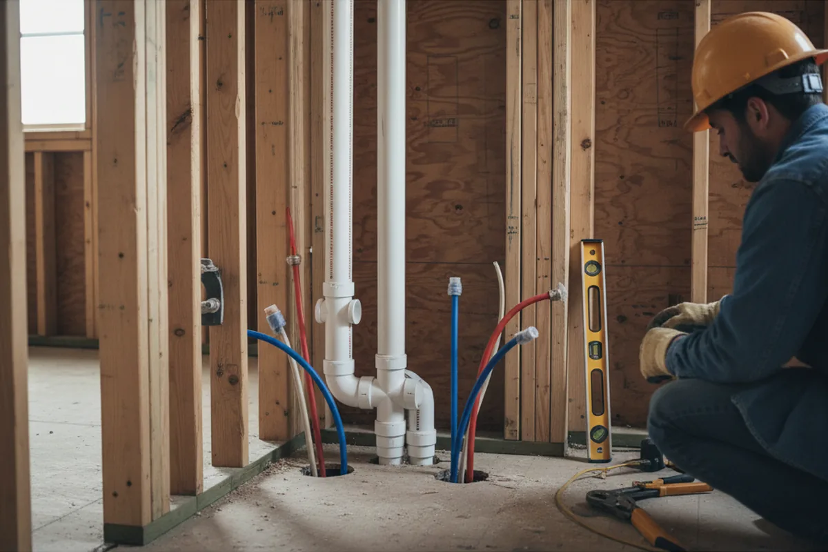 Drain and supply rough-in during Drain Cleaning in Corry